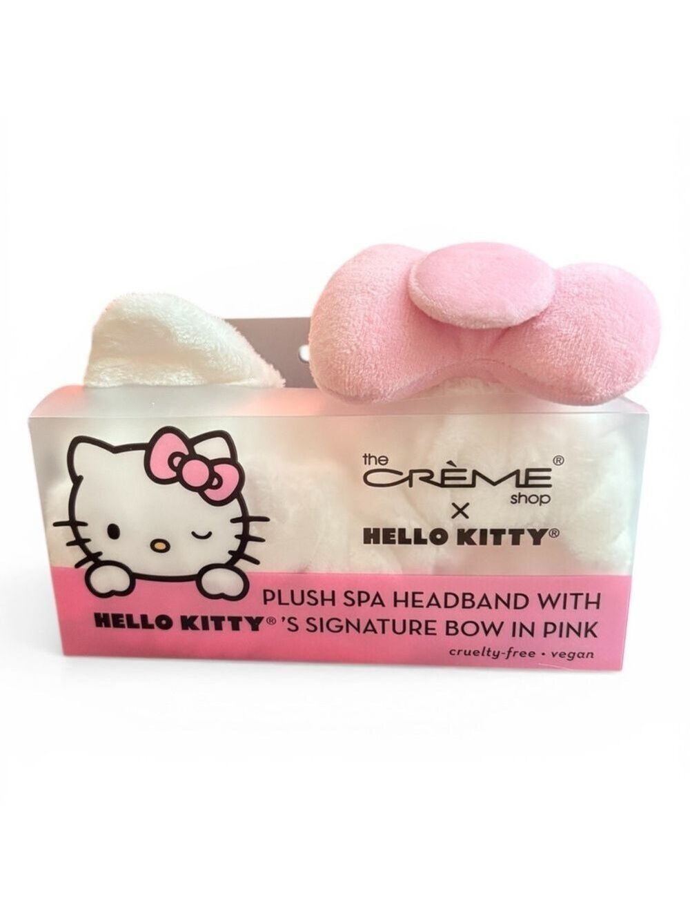 The Crème Shop x Hello Kitty Plush Spa Headband with Pink Bow